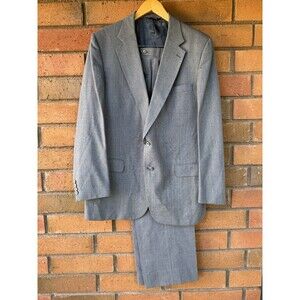Burberry Porsum Wool Suit Formal Made USA Bullocks 70s 80s | Blue | Size Unknown